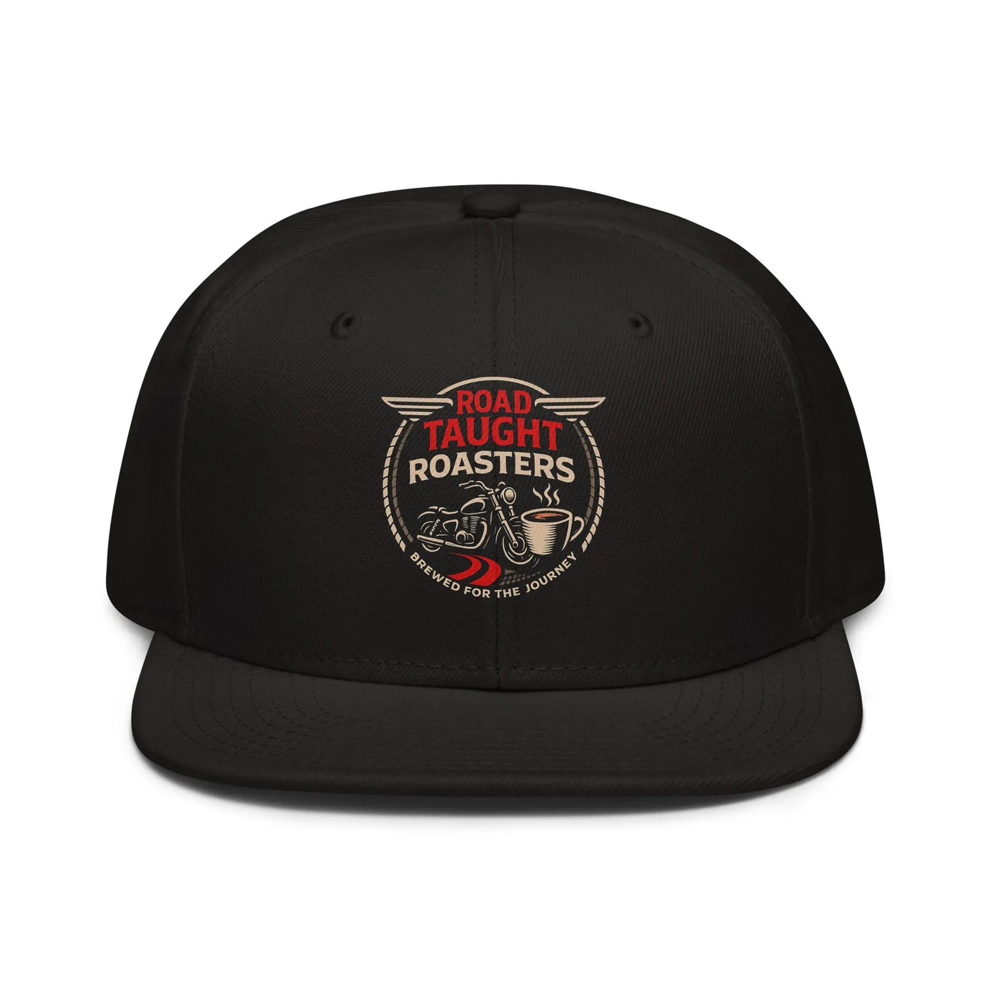 Black cap with 'Road Taught Roasters' logo