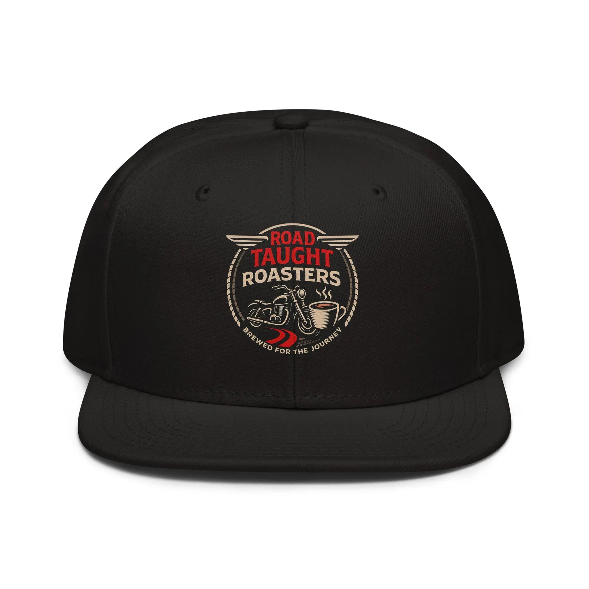 Black cap with 'Road Taught Roasters' logo